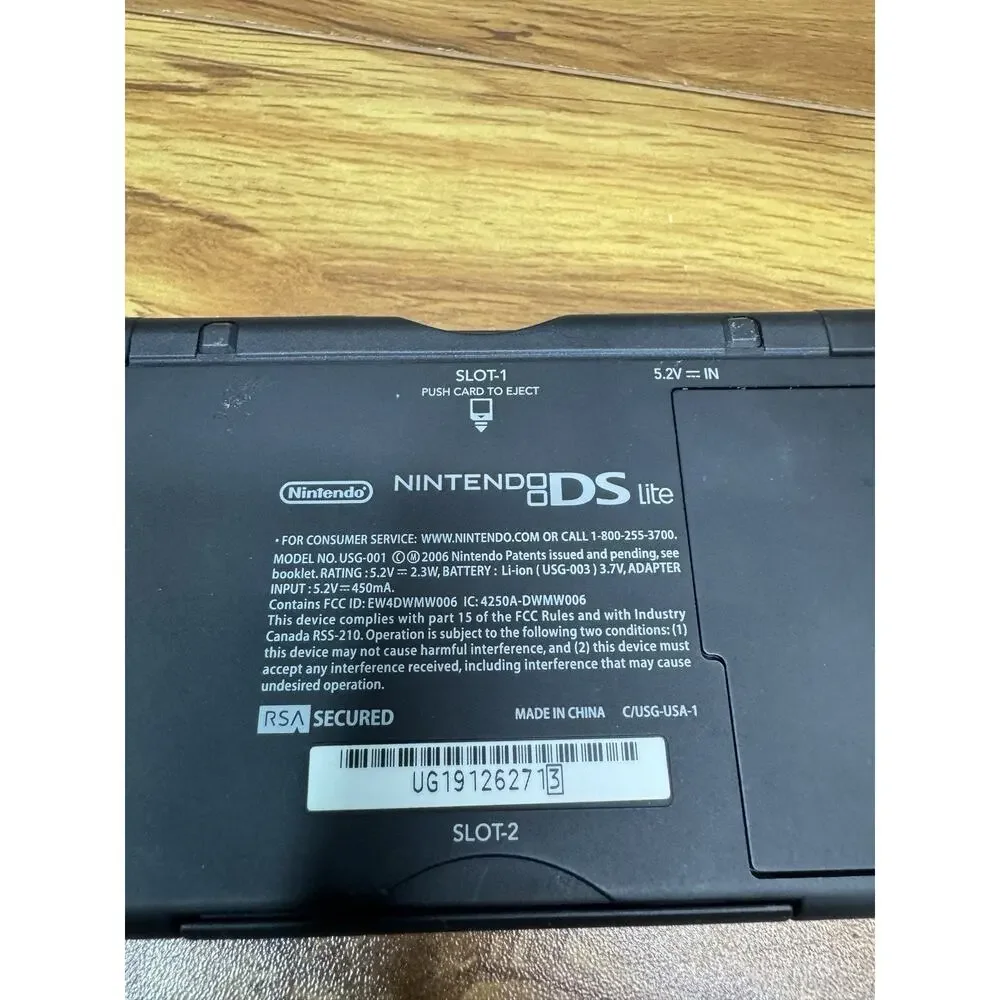 Nintendo DS Lite Handheld System - Cobalt/Black With AC Adapter - Excellent